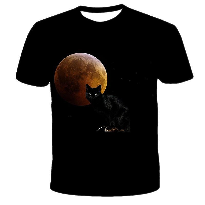 Sommer Rundhals bedrucktes Kurzarm Freizeit-Top Herren Damen T-Shirt