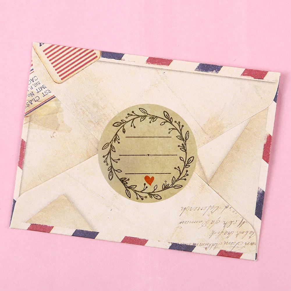 500 PCs/roll 1 Inch Kraft Paper Stickers for Gift Wrapping, Envelope Closures, Small Business Office Supplies, DIY Decorating