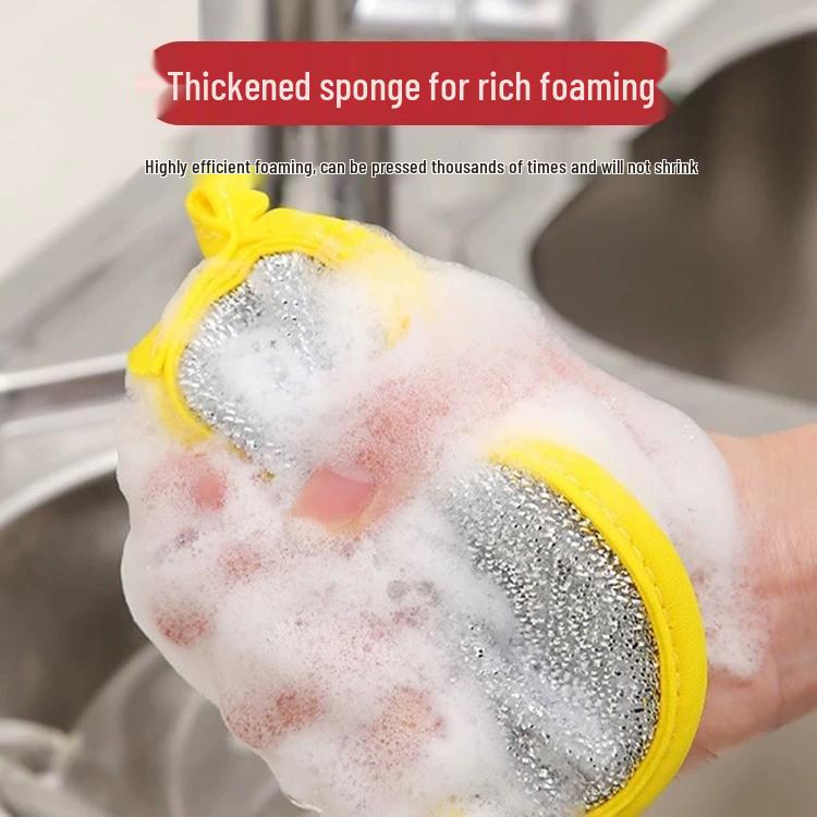 Magic Eraser Dishwashing Sponge and Pot Brush - Efficient Kitchen Cleaning Tool