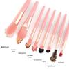 Beginner's 8-Piece Makeup Brush Set with Portable Leather Case – Soft Bristles for Contouring and Blending.