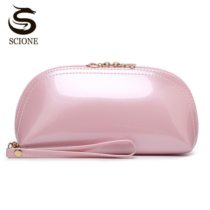 Женский кошелёк из лакированной кожи 10cm45cm195cm розовый 1347₽