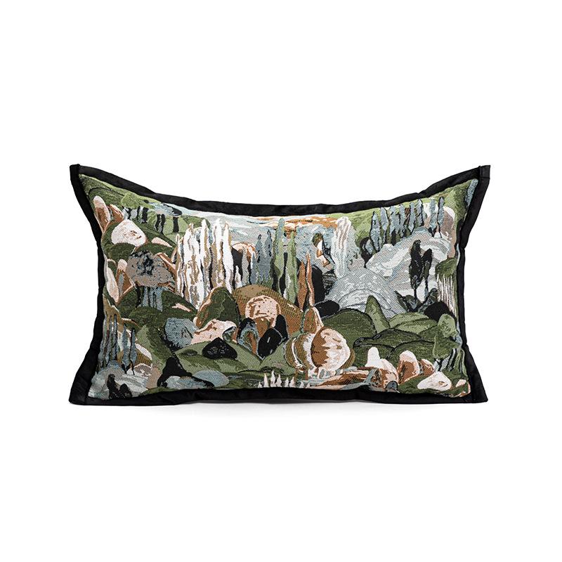 

Nordic Pillow Modern Simple Jacquard Cushion Cover 45x45cm Green Baroque Throw Pillow Cover Luxury Living Room Sofa Home Decor Pillowcase Without Core 30*50cm No Core 1pcs