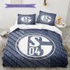 Biancheria da letto con motivo FC Schalke 04, Set piumone Copripiumino Federa Regalo di Compleanno per la Casa(1 * copripiumino + 2 * federa, senza nucleo)