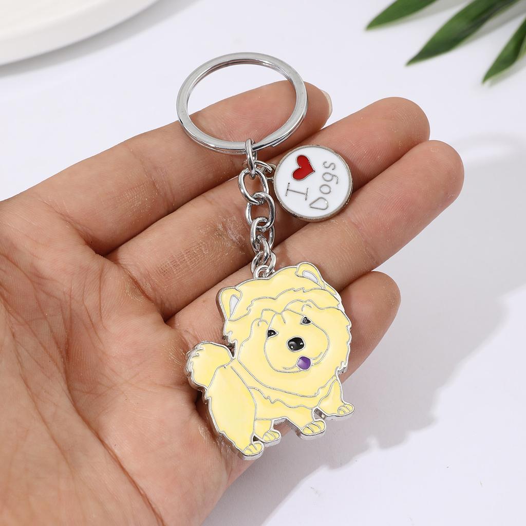 Cute Dog Keyring Gifts Fashionable Animal Charms Small Accessories Car Keyrings and Bag Charms