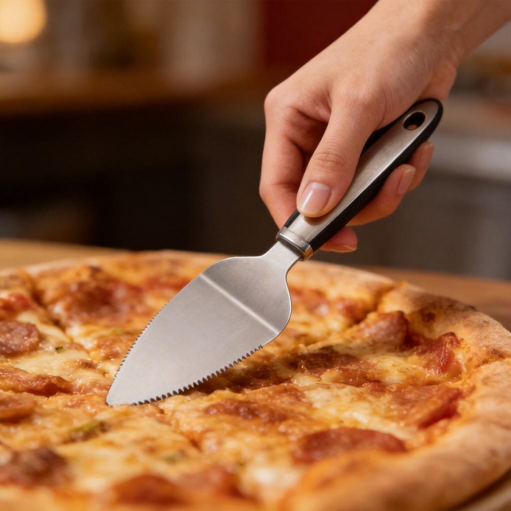 Stainless Steel Pizza Peel And Cutter For Baking And Cooking