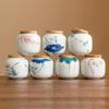 European Ceramic Lotus Leaf Candy Jar Portable Small Sealed Tea Jar Household Multifunctional Coffee Bean Nut Powder Storage Box