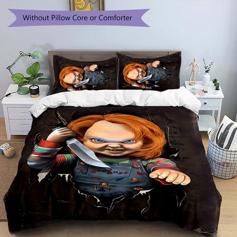 Chucky 3pcs Bedding Set Duvet Cover Closure Includes 1 Duvet Cover & 2 Pillowcases for All Seasons Bedroom Home Dorm Decor