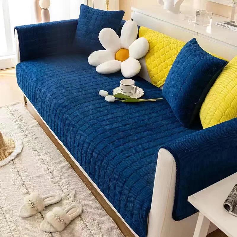 Verdickter Plüsch-Sofabezug, europäischer Universal-Sofa-Handtuchbezug, rutschfester Couchbezug, Sofa-Handtuch für Wohnzimmer-Dekor