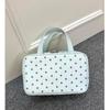 Polka Dot Handheld Makeup Bag Multifunctional Three Layer Partition Pu Cosmetic Bag Large Capacity Waterproof Travel Storage Bag