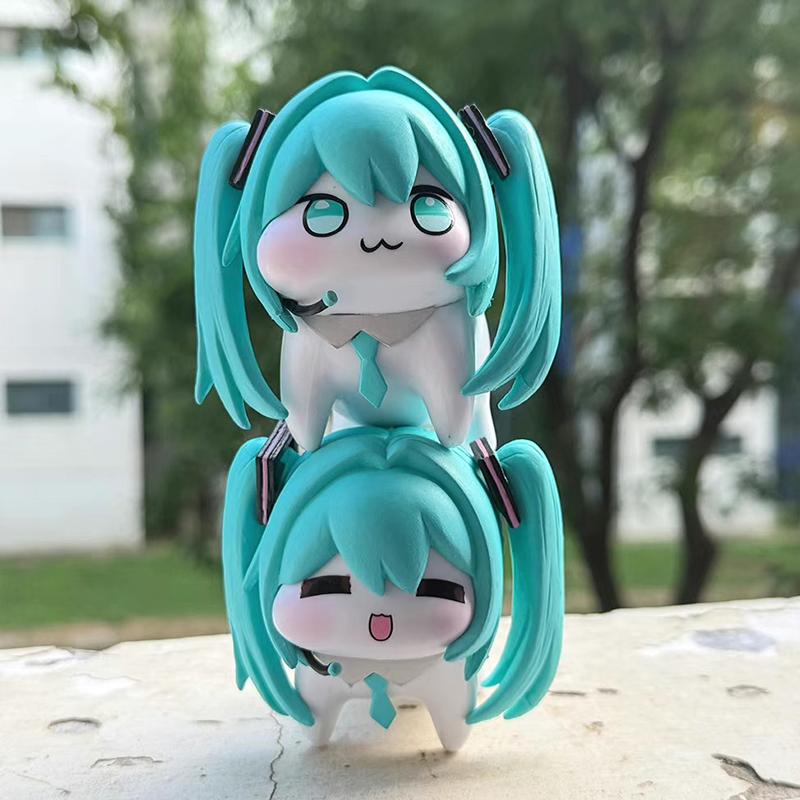 7Cm  Hatsune Miku Action Figures Q Version Pvc Anime Model Figures Desktop Decoration Kawaii Cartoon Cute Toy Festival Gift