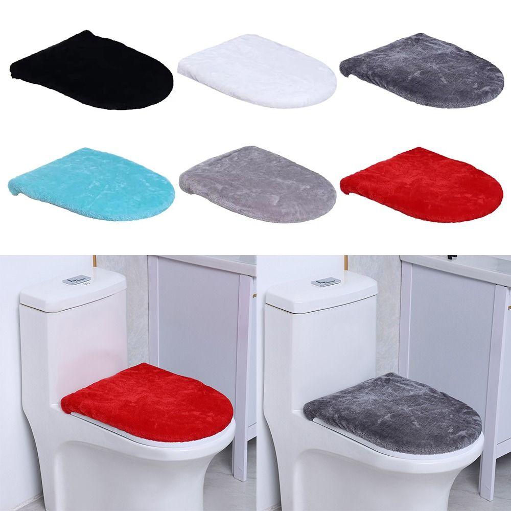 Washable Toilet Dust Cover Soft Toilet Lid Protective Sleeves Toilet Cushion Mat