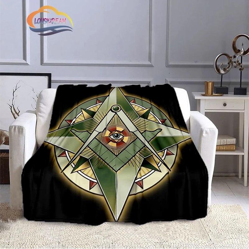 Fashion Northern Europe Freemasonry Blanket Masonic Portable Sofa  Freemason Flannel Warm Four Seasons Camping Blanket