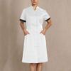 Housekeeping Uniform Dress Womens Button Down Scrub Dresses Short Sleeve Lapel Nursing Shirt Dress with Pockets