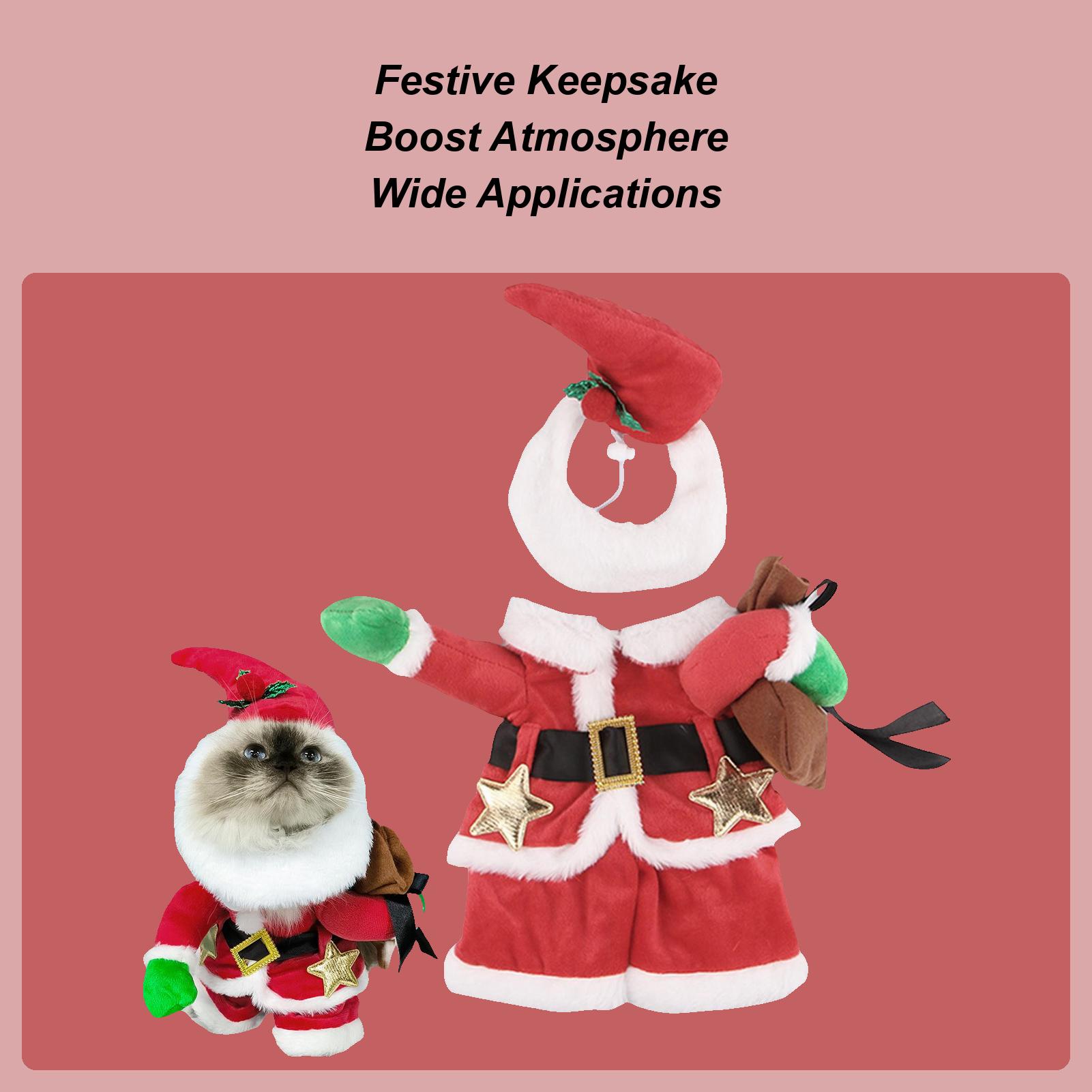 

Christmas Costume For Cat Cosplay Outfit With Hat Christmas Santa Claus Costume For Holiday Party Cosplay Masquerade Theater S