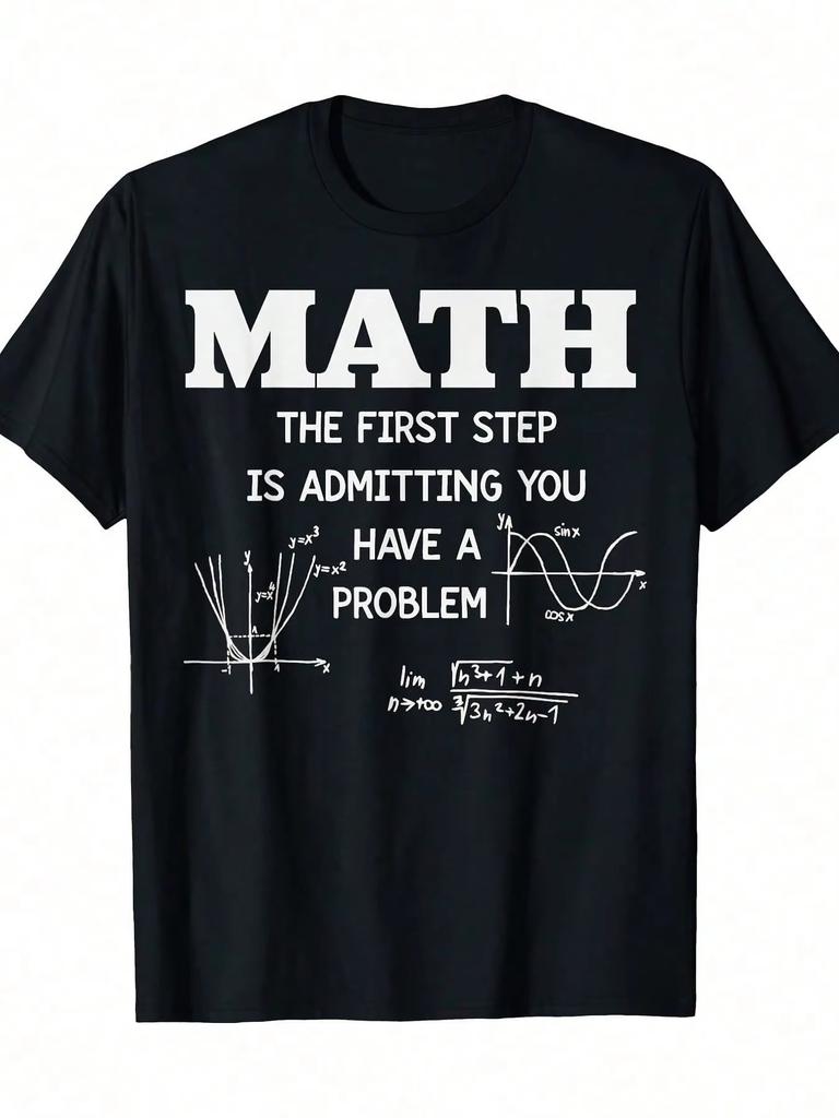 Funny Math Teacher Shirt The First Step Is Admitting Problem TShirt Mens TShirt Street Trend Y2K Unisex Harajuku