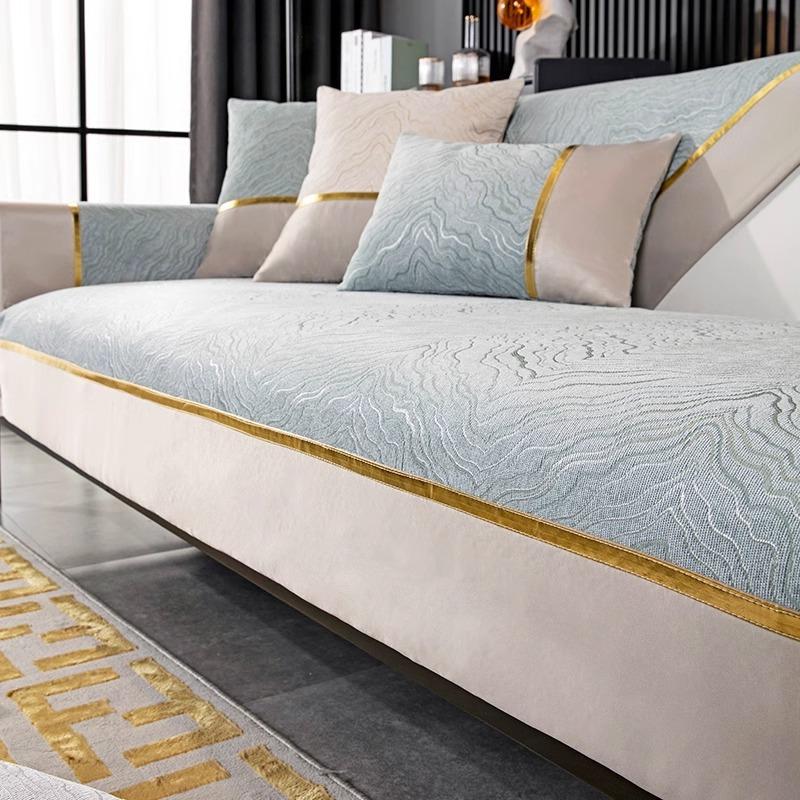 Chenille Sofa Cushion Four Seasons Universal Non-Slip Cover Light Luxury Modern for JUEoth Leather Sofa 70*70cm