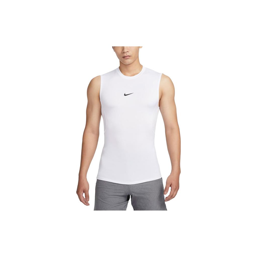 Nike Pro Dri-FIT Solid Quick-Dry Compression Sleeveless Training T-Shirt Men Tops White FB7915-100