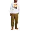 Timberland Camiseta de manga larga minimalista con logo apilado, suave y amigable con la piel, para hombre, tops TB0A5VBB100
