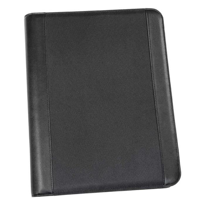 Porte-documents A4 - GENIE - Frankfurt - Cuir et Nylon - Noir - Fermeture éclair