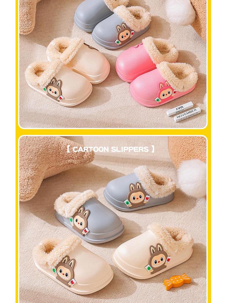 Lamb Wool Kids' Non-slip Slippers - Cute, Removable & Washable for Girls In Autumn/Winter
