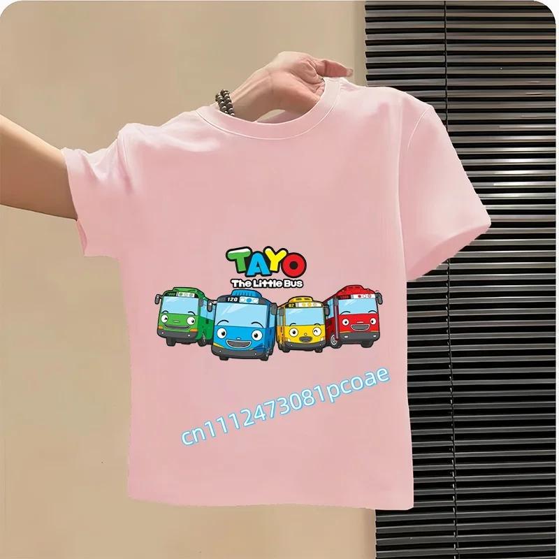 Hot Sale Tayo the Little Bus Cartoon Kids T-Shirts Girls Clothes Baby Boys T shirt Summer Short Sleeve Children Tops,ooo5837