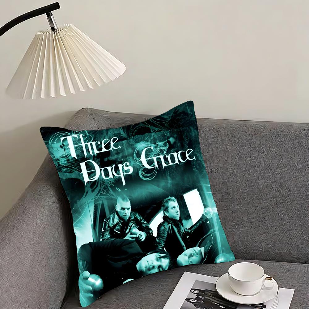 

TThree Days GraceE Band Cushion Cover Pillowcase Ultra Soft Skin Friendly Fabric Cloud Like Comfort Concealed Zipper 30x30cm
