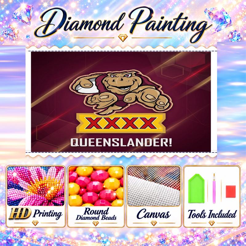 Queensland Maroons Diamond Painting Kit 5D Full Drill DIY Diamond Mosaic Wall Art Home Decor