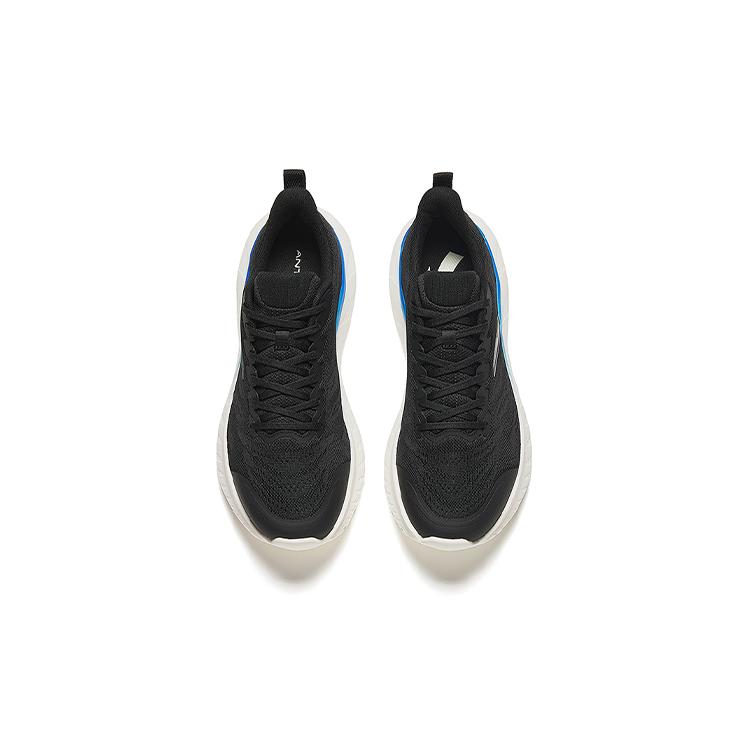 New Anta Light Cloud Anti Slip Wear Resistant Low Top Running Shoes Men's Black White 112345530-2