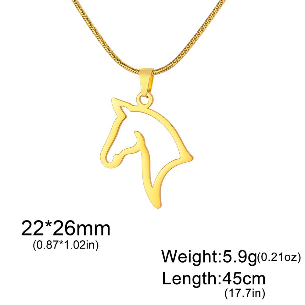My Shape Horse Pendant Necklaces Stainless Steel Necklace Animal Horse Head Horserace Chain Horse Lover Lucky Amulet Jewelry