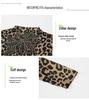 2024 European High-Neck Long-Sleeve Leopard Print Mesh T-Shirt with Hand-Beading - Women's Slim-Fit Trend