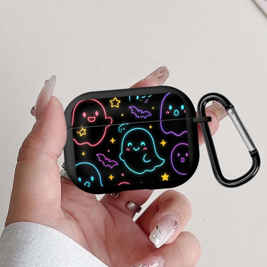 

Neon Ghost Print Earphone Cases Cover Case For Airpods Pro Pro2 3 1 4 Pro3 2 Airpods 4