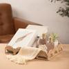 Scalloped Edge Handwoven Storage Basket Rectangular Fruit Basket Desktop Organizer  Bedroom
