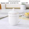 Gold-Edged Bone China Teacup with Lid - Elegant Porcelain Office & Household Ceramic Mug