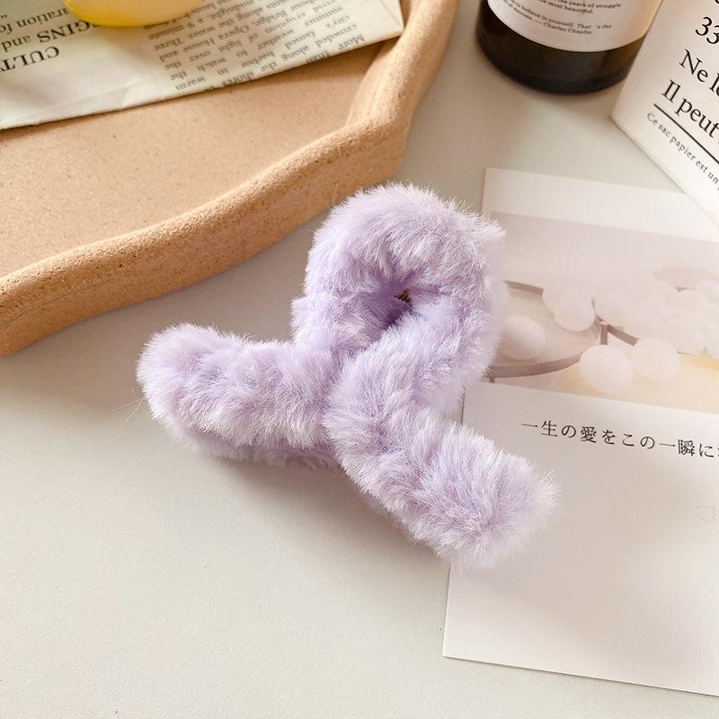 9cm Plush Cross Hair Clip for Women Korean Fashion Sweet Shark Clip Simple Versatile Hairpin Girl Hair Accessories