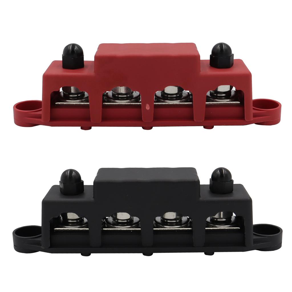 Power Distribution Block 250A Bus Bar Terminal Block with Cover 4 x M10 Terminal Studs 4x M8 Terminal Studs Car Truck Boat