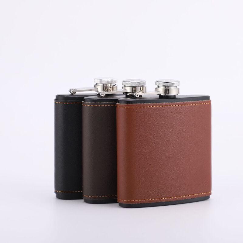Vintage Faux Leather Stainless Steel Hip Flask