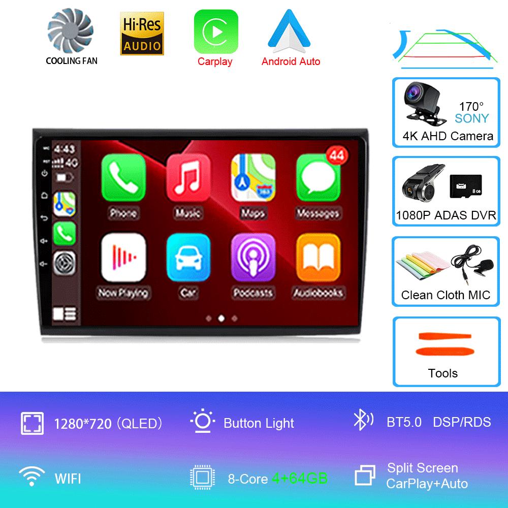 For Fiat Bravo 2007 2008 2009 2010 2011 2012 Car Radio Android 14 Navigation Multimedia Player GPS WiFi+4G DSP BT Carplay Auto