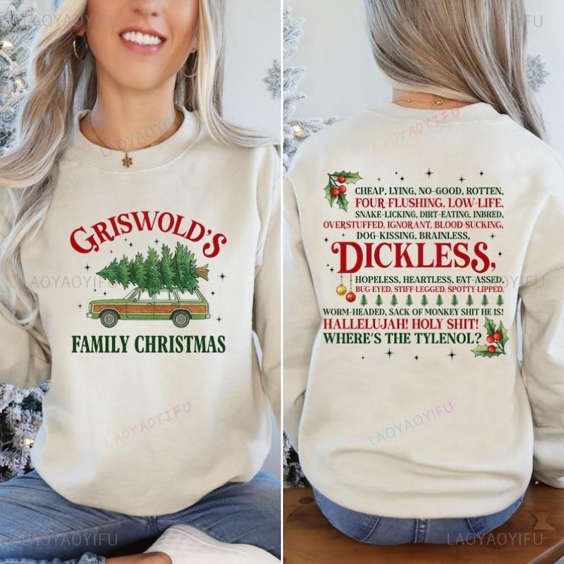 Sided Griswold Christmas Tree Movies Family Xmas National Lampoon Vacation Autumn and Winter Sweatshirt Warm Matching Hoodies