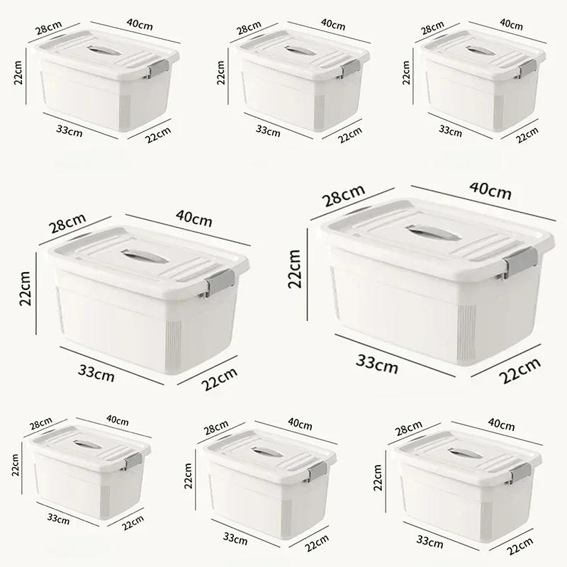 Dustproof Covered Storage Box Durable Large Plastic Storage Box Household Stackable Storage Container Thickened Toy Storage Box
