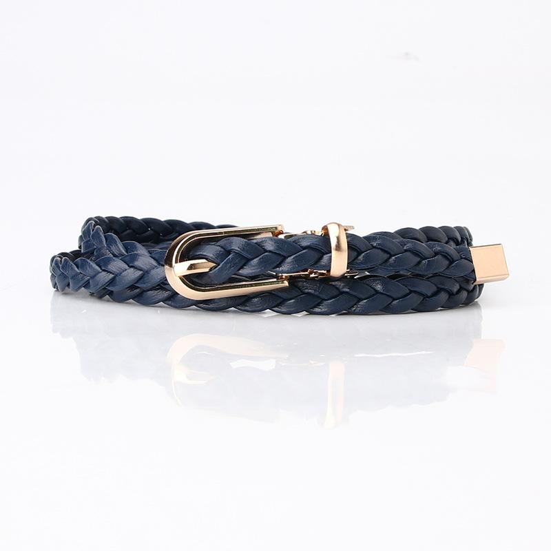 Korean Style Fashionable Women's Knitted Thin Belt Women's High-end Dress Suit Small Belt Pin Buckle Belt