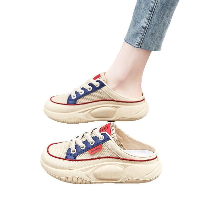 Baotou half slippers women's summer outer wear thick-soled one-pedal casual cool slippers