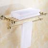 High Quality Brass and Crystal Bathroom Towel Rack Gold Towel Holder Hotel Home Bathroom Storage Rack Rail Shelf
