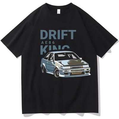 Unisex mężczyźni kobiety Drift AE86 Intial DT koszule O-Neck 100% bawełna 2022 lato drukowane unisex gra w stylu Harajuku niestandardowe unisex z krótkim rękawem