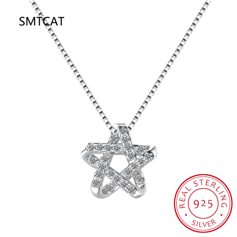 

Real Moissanite Diamond Hexagram Pendant Necklace For Women Men 100% 925 Silver Star of David Party Fine Jewelry Gift