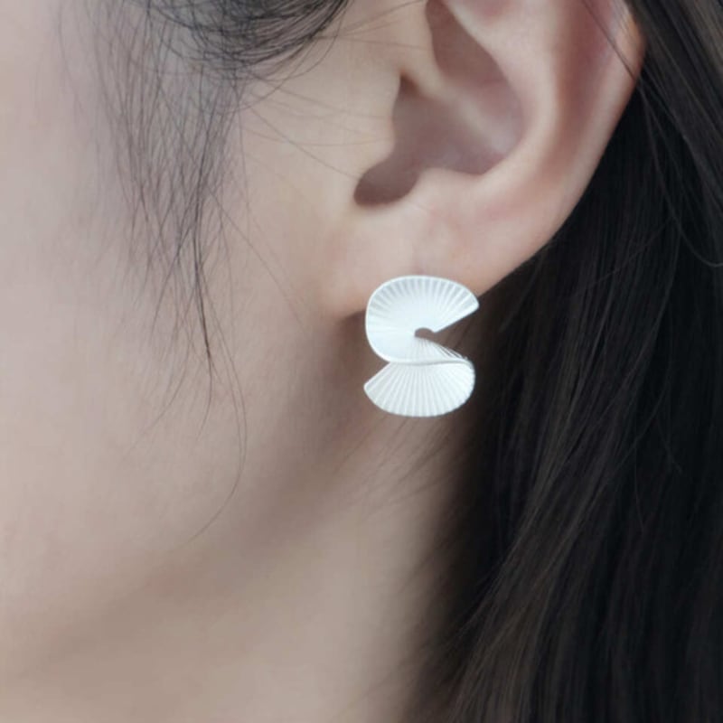NOCTURN [925silver] WAVE LINE STUD EARRING
