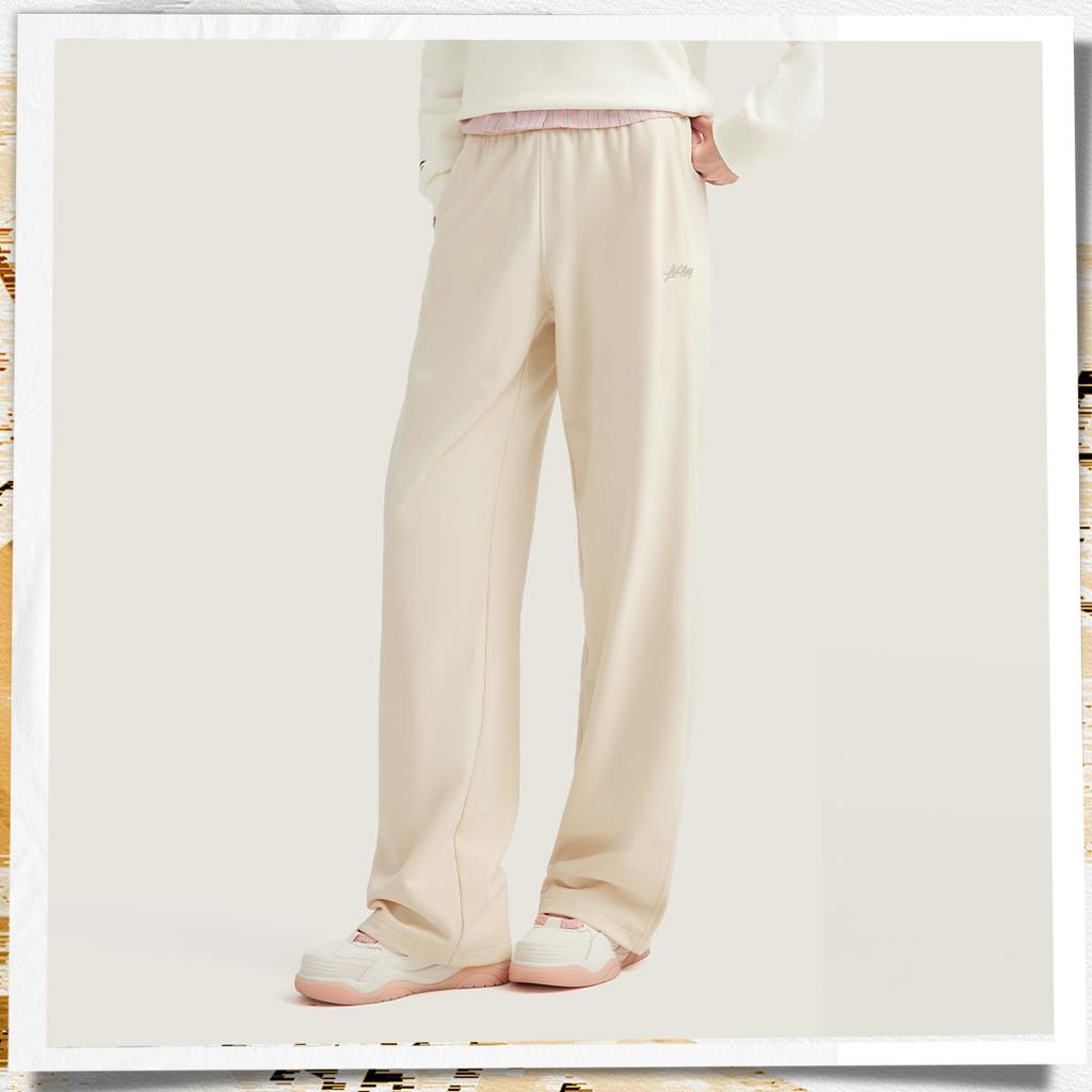 Li Ning Sports Lifestyle Series Logo Embroidered Knitted Sweatpants Women bottoms AKLVC16-8