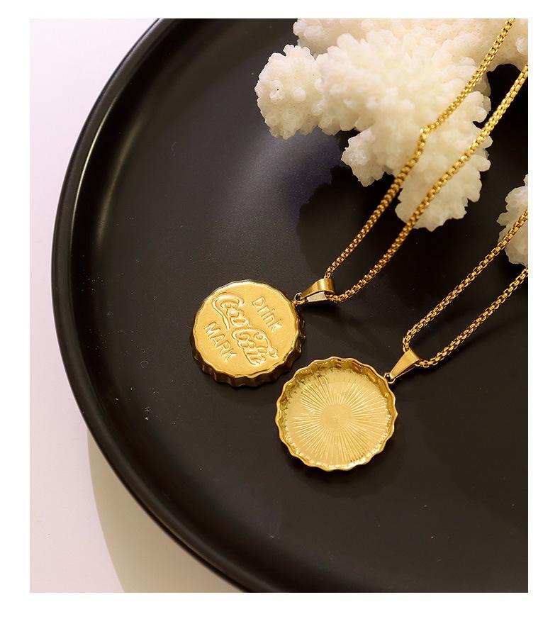 Gold-Plated Clavicle Chain Necklace with European Letter Bottle Cap Pendant