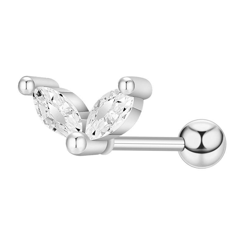 Floral Pave Diamond Mini Screw Stud Earrings 