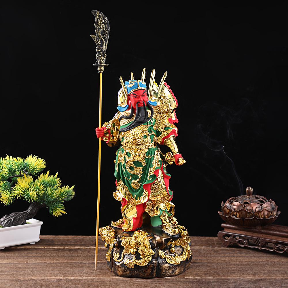 High Quality Resin Guan Gong Buddha Statue Home Offerings Arts God of Fortune Decor