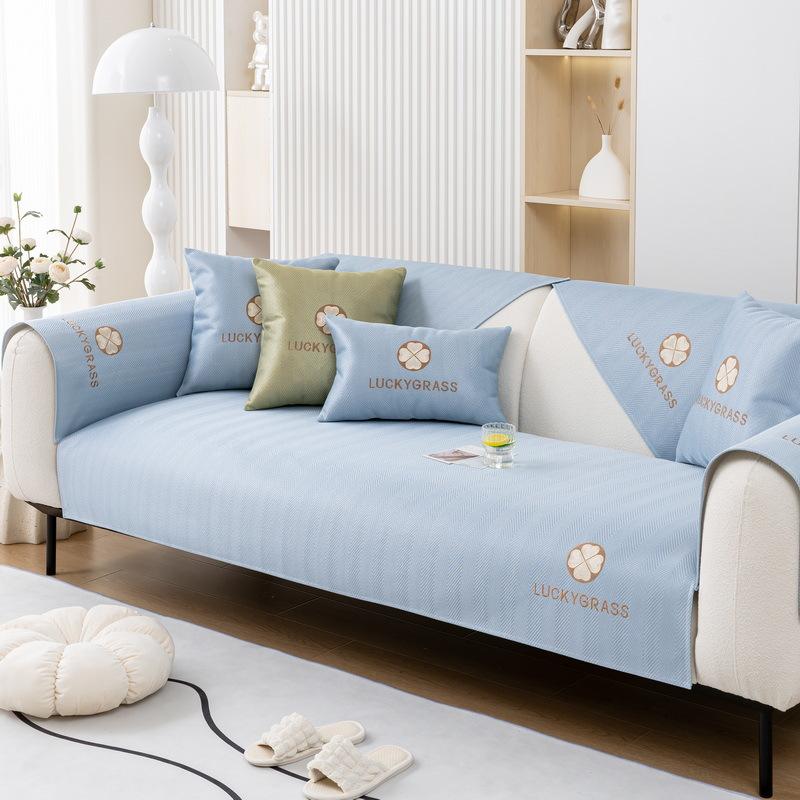 

Ice Silk Sofa Cushion Summer Mat Seat Cushion Non-Slip Summer Cool Cushion Leather Sofa Cover Backrest Cover Cloth Towel 70*70cm